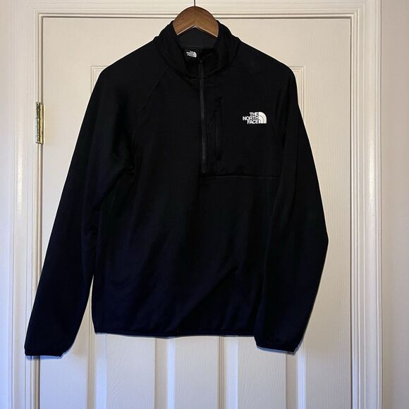 The North Face Men’s Quarter-Zip Fleece Pullover Black Small TNF Outdoor Layer - Picture 1 of 6